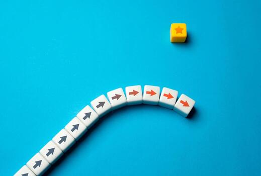 There not enough strength to achieve the goal. A mistake leads to the collapse of progress. Critical error. An insurmountable problem, need to change the plan. Failure and loss, crisis. photo