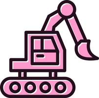 icono de vector de excavadora