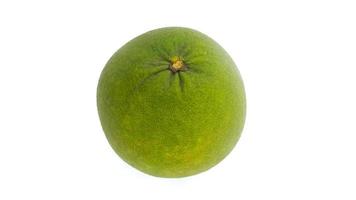 Green pomelo isolated on white background. The largest citrus fruit. photo