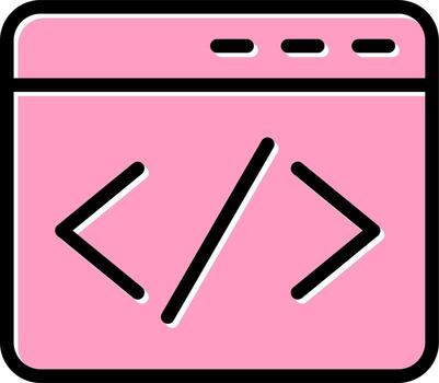 Web Browser Coding Vector Icon