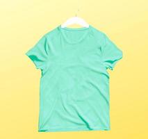 T-shirt Mockup with Yellow background photo