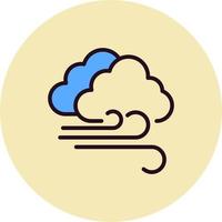 Cloudy Windy Vector Icon