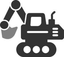 Crawler Excavator Vector Icon