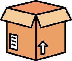 icono de vector de caja abierta