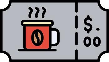 Coffee Ticket Vector Icon