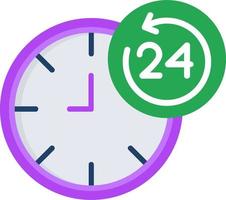 24 horas Servicio vector icono