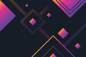 Purple square shape and neon lines background design in geometric style vector