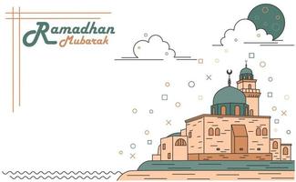 Ramadán Mubarak celebracion antecedentes vector ilustración