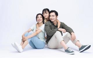 Image of Asian family on background photo