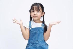 Portrait of Asian child on background photo