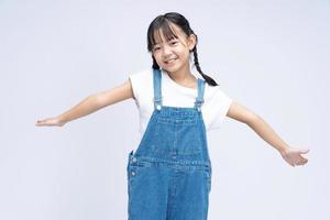 Portrait of Asian child on background photo