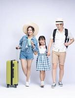 Image of Asian family travel concept background photo