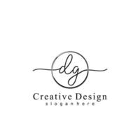 Initial DG handwriting logo with circle hand drawn template vector