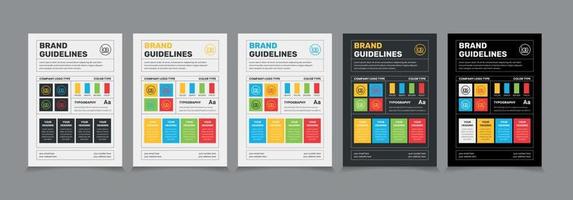 A4 Brand Guidelines Poster Layout Set, Simple style and modern Brand Guidelines, Brand identity Template. vector