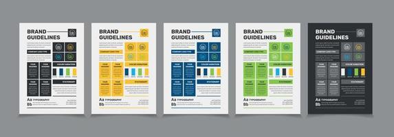 A4 Brand Guidelines Poster Layout Set, Simple style and modern Brand Guidelines, Brand identity Template. vector