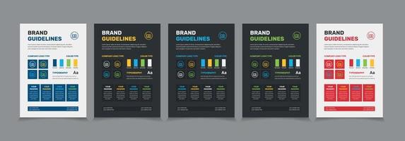 A4 Brand Guidelines Poster Layout Set, Simple style and modern Brand Guidelines, Brand identity Template. vector