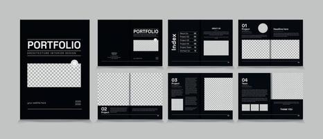 Architecture and interior portfolio design, Architecture Portfolio Layout, a4 size portfolio template design. vector