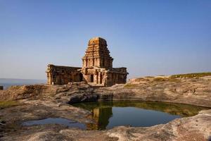 Upper Shivalaya temple on top of hillock which was built by the Badami Chalukyas in Badami, Karnataka, India photo