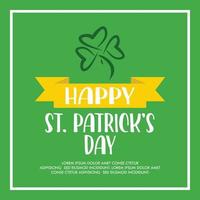 vector happy St Patrick's day banner template design yellow and green clover design