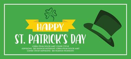 happy St Patrick's day banner template design and St Patrick's background design clover design vector