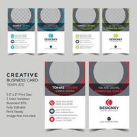 Vertical business card print template vector