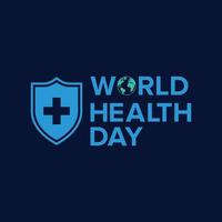 World Health Day With Shield and Globe Typography Graphic Template vector