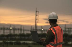 Asian engineer working at power plant,Thailand people photo