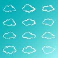 Collection of Vector Illustrations on a Blue Sky Background