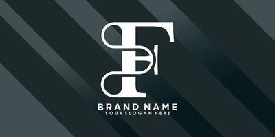 brand name logo design with letter F creative concept vector