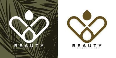 belleza y spa logo con degradado concepto vector