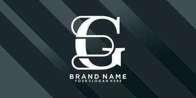 brand name logo design with letter G creative concept vector