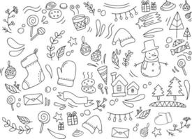 hand drawn Christmas doodle. vector illustration. Suitable for background, poster, card, etc on Christmas celebration