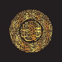 The Arabic calligraphy Bismillah, the first verse of the Quran, is translated as 'In the name of Allah, the merciful, the merciful', in Nankh Islamic Vector Calligraphy