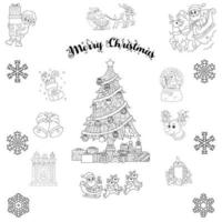 Merry Christmas. Vector illustration of christmas coloring pages