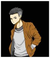 Anime boy character with a jacket, generated by AI 25934728 Stock Photo at  Vecteezy