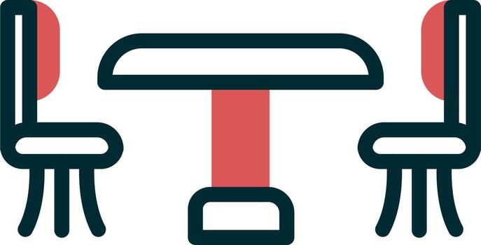icono de vector de mesa de cena