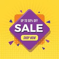 Modern sale banner with yellow background vector