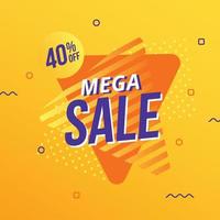 Mega sale geometric abstract banner vector