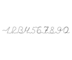 a set of Arabic numerals from 1 to zero , hand-drawn, continuous monoline, drawing in one line vector