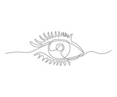 human eye, hand-drawn, continuous monoline, drawing in one line vector