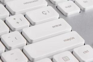 blanco Español teclado, ordenador personal equipo foto