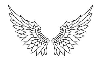 Free vector angel wings line art style