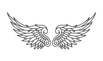 Free vector angel wings line art style