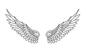 Free vector angel wings line art style