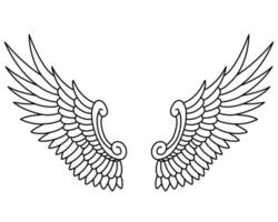 Free vector angel wings line art style