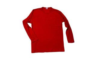 rojo, largo vacío manga camisa de entrenamiento Copiar espacio foto