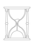 negro y blanco reloj de arena clipart. colorante página de reloj de arena vector