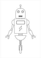 Coloring Page Of Robot Cartoon Character vector
