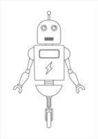 Coloring Page Of Robot Cartoon Character vector