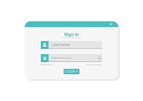 User Login Interface. Username And Password Login Vector